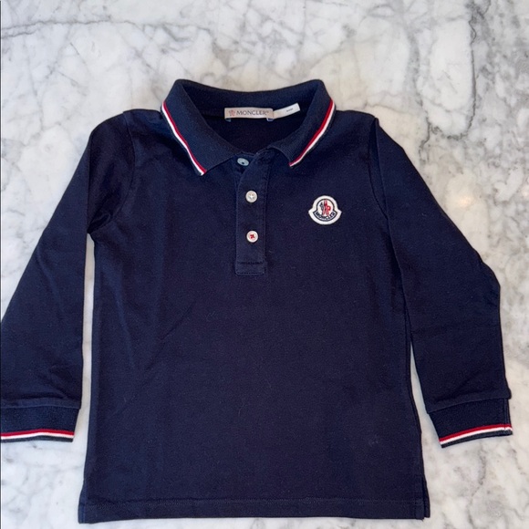 Moncler Blue Polo Shirt Classic Sporty Design 2A - Picture 1 of 7